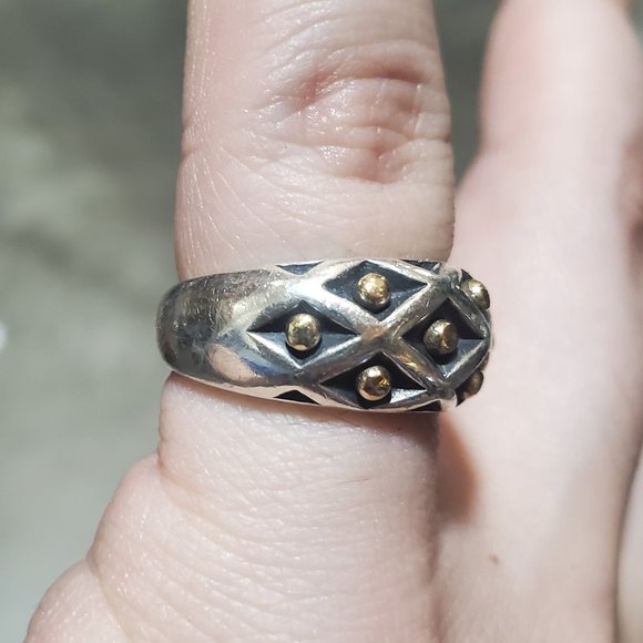 James Avery Silver and Gold Lattice Ring - Picture 11 of 12